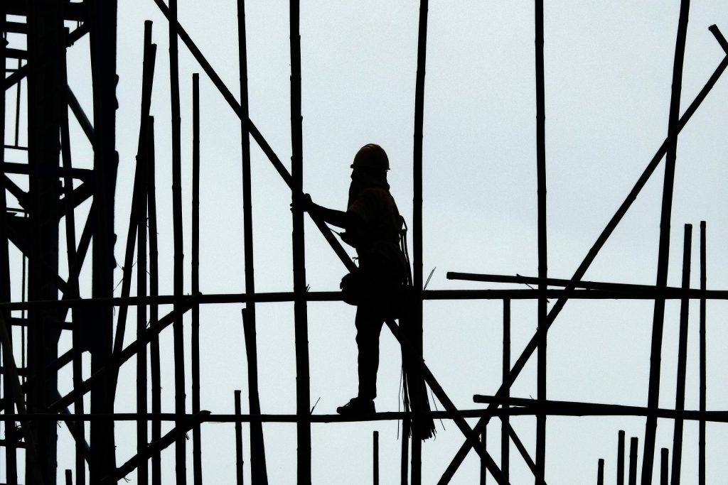 a person climbing a ladder